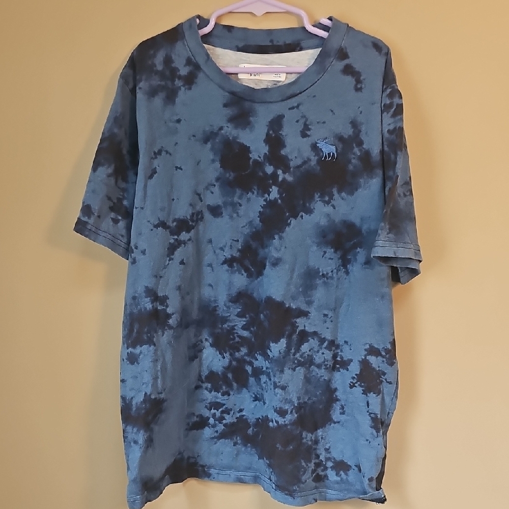 abercrombie kids Blue and Black Tie-Dye Short Sleeve Tee